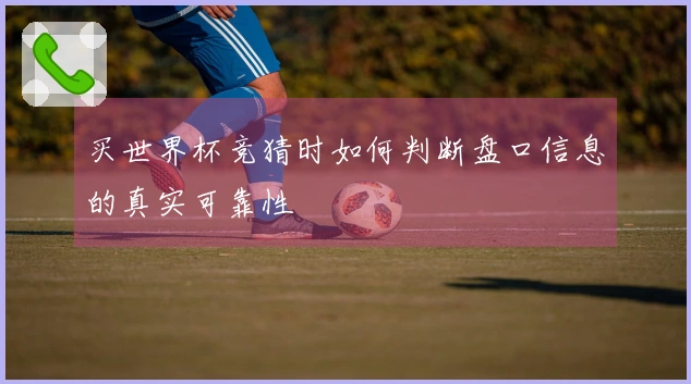 买世界杯竞猜时如何判断盘口信息的真实可靠性